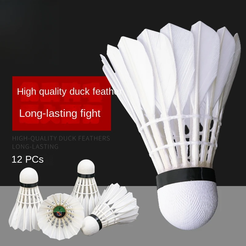 Badminton Stable Resistance Windproof Professional Competition Training 12 Pack Duck Feather Shuttlecock