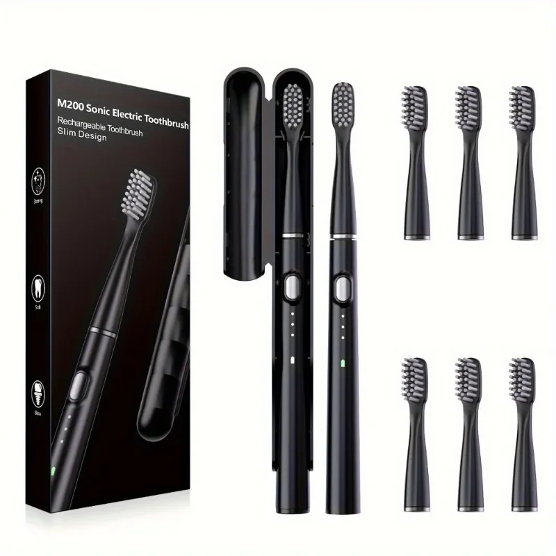Sonic Electric Toothbrush USB Rechargeable Toothbrush 6 Brush Heads Adult Ultrasonic Brush Teeth Cleaning Sarmocare M200