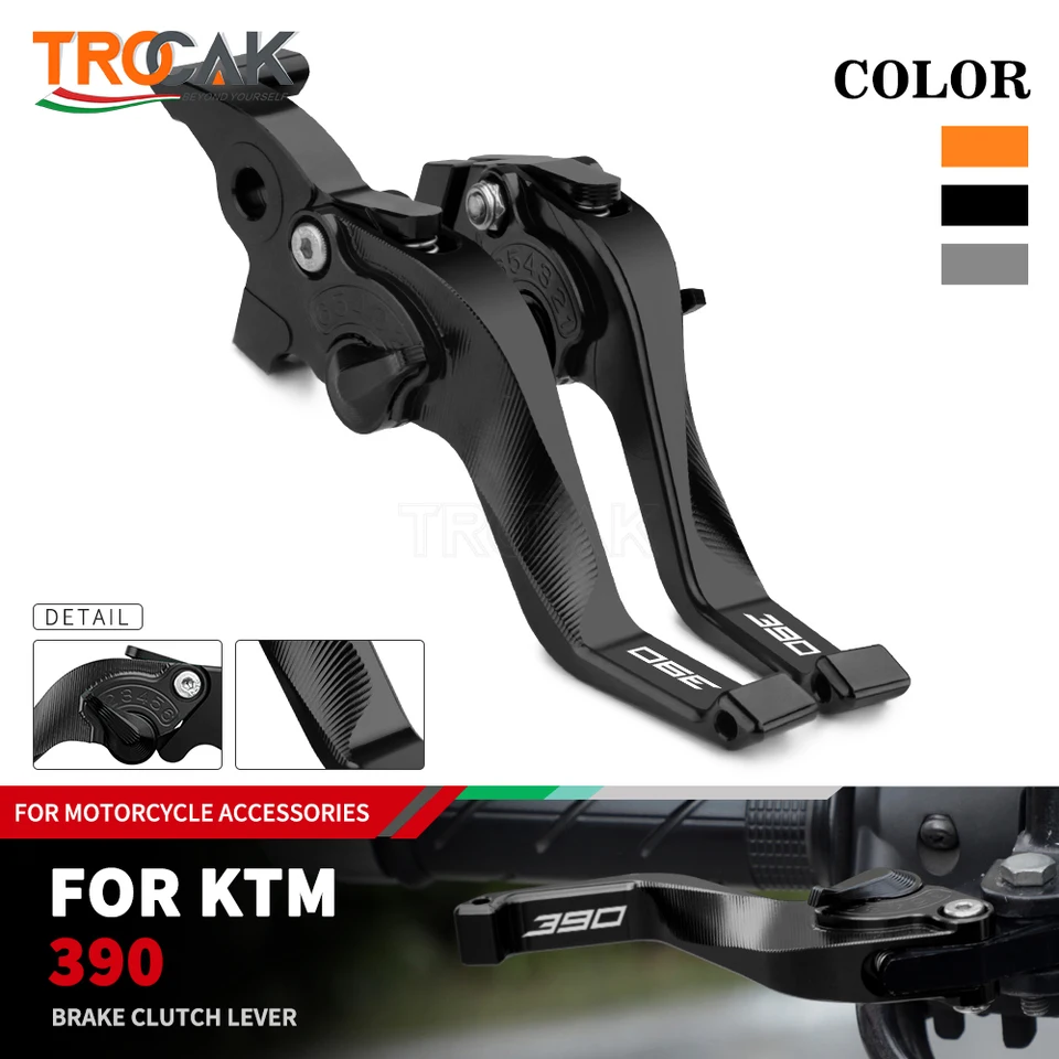 Leviers Flip‑up Rabattables Noir Intégral Pour KTM Duke 125/200/390 (sans ABS) – Modèles 2013 à 2015 – Neuf