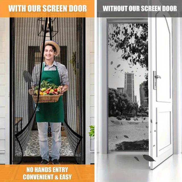 8 Sizes Summer Magnetic Screen Door Curtain  Anti Mosquito Net Fly Insect Screen Mesh Automatic Closing Door Kitchen Curtain 5