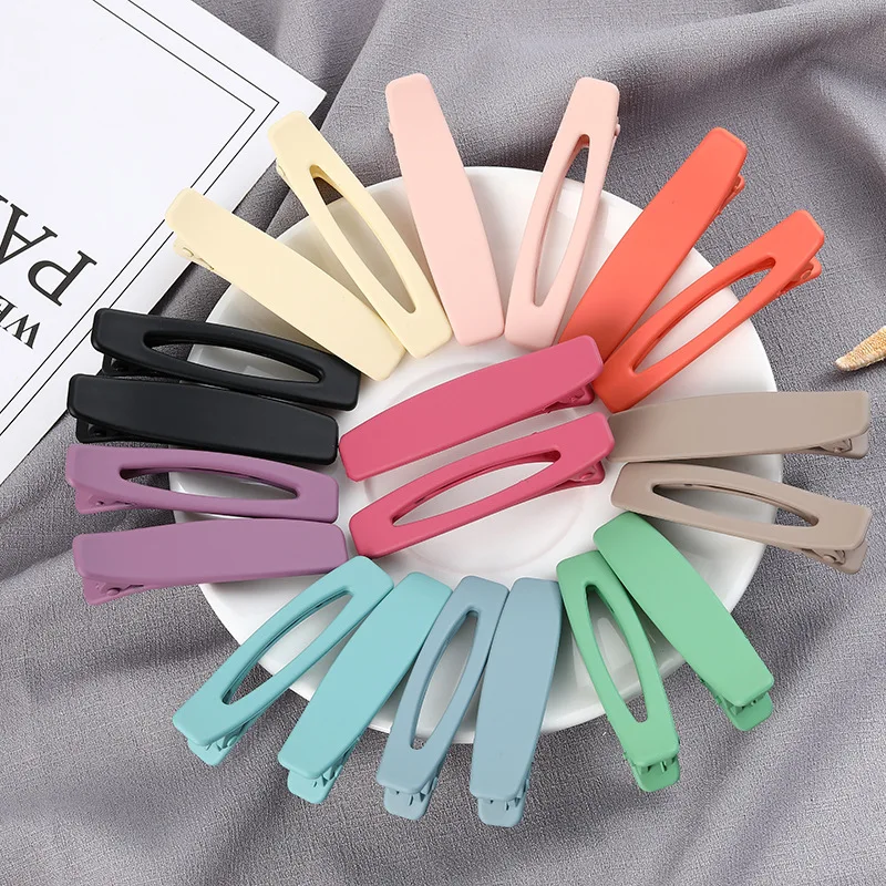 

2piece Fashion Candy Color Simple Acrylic New Frosted Clip Bangs Girl Series One Word Clips Hairpin Hair Accessories for Women