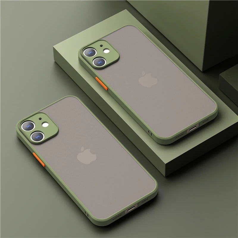 Luxury Matte Clear Square TPU & Hard PC Protective Case