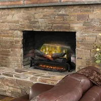 Electric Fireplace Log Insert - 20 Inch Faux Wooden Logs, Plug in Electric Heater + Glowing Ash Mat; Remote Control Included 1