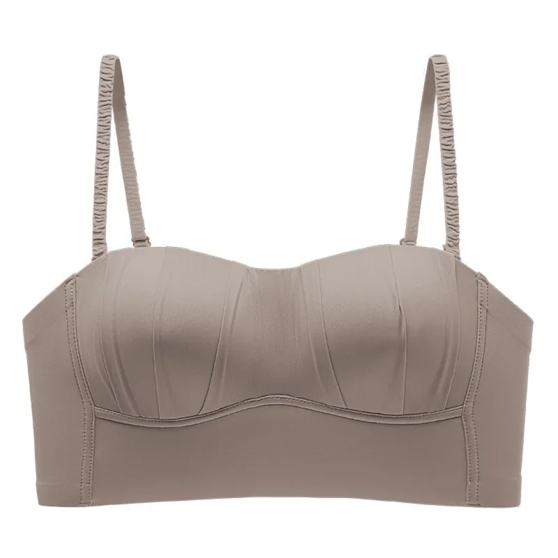 New Nylon French Pleated Bra New Detachable Ringless Thin Bra Without Underwire Seamless Underwear for Women Bras for Women