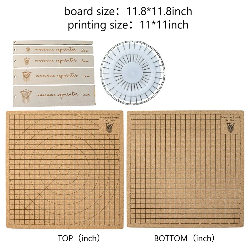 

Доска для макраме с булавками, Двусторонняя доска для макраме с решетками, доска для плетения ручной работы 12 дюймов с инструкциями, легкая установка