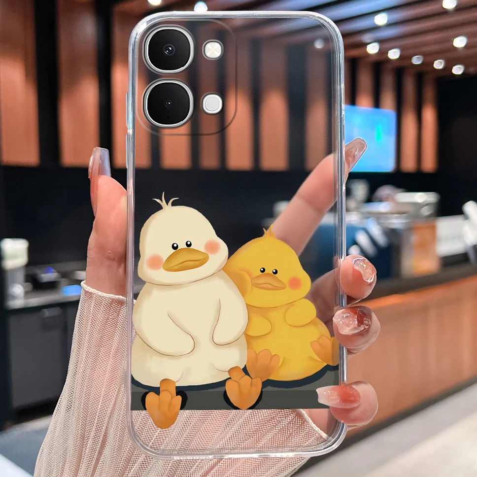 Cute Cat Cartoon Soft TPU Protective Phone Case - Clear Silicone Shockproof Cover