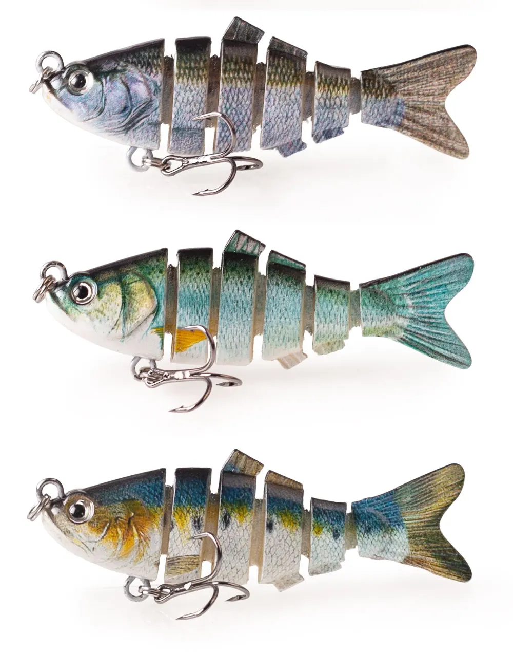 Hanlin 7cm/2,76 Zoll 8g Mini Multi-Gelenk-Shad-Swimbait-Angelköder, segmentierter Wobbler, Angel-Crankbait, Angelzubehör für Barsch – Detail 11