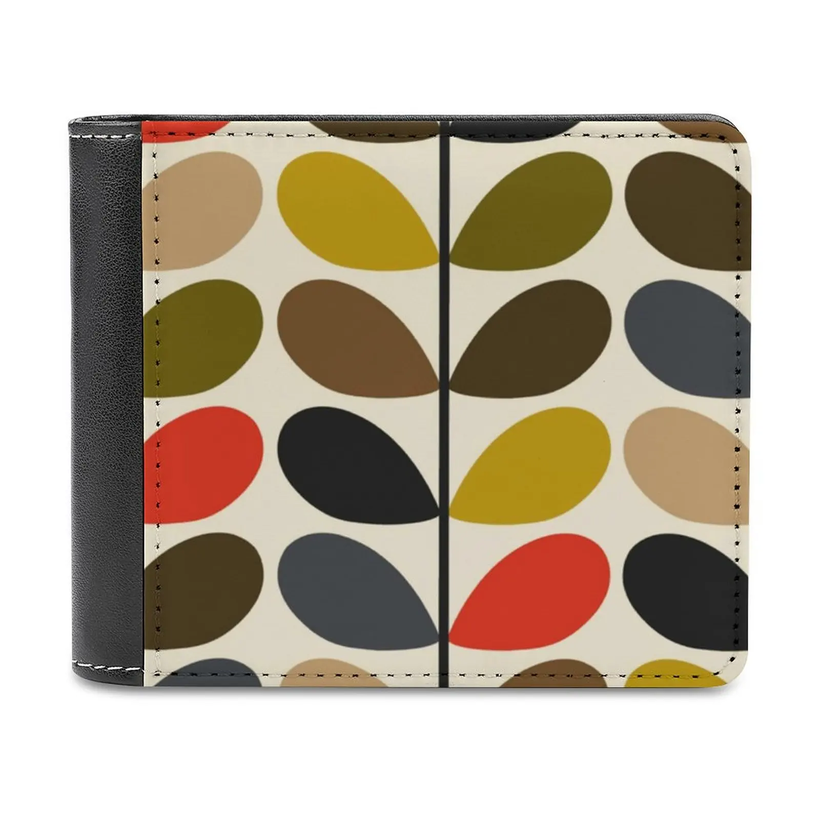 

Orla Kiely Multi Stem Floral Patterns Leather Wallet Short Slim Male Purses Money Credit Card Holders Men Wallet Colorful
