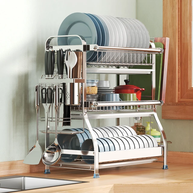 Stainless Steel 304 Anti-rust Storage Rack, Kitchen Cabinet Built