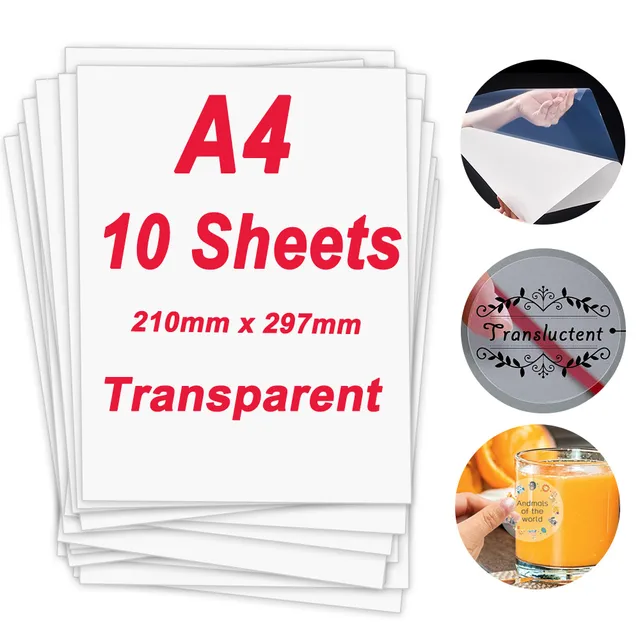 Gedachte adverteren ethisch 10 Sheets Transparant Printable Vinyl Sticker Papier 216*279Mm Waterdichte  Zelfklevende Afdrukken Papier Diy Label Voor inkjet|Kopieerpapier| -  AliExpress