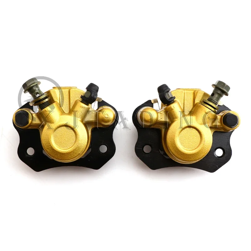 63MM Gold Front/Rear Disc Brakes Calipers Clamp For 50cc 70cc 90cc 110cc 125cc 150cc ATV Karting Buggy Quad Bike Braking System viborg lp628g 60hz gold 280g record weight lp disc stabilizer turntable vinyl clamp hifi