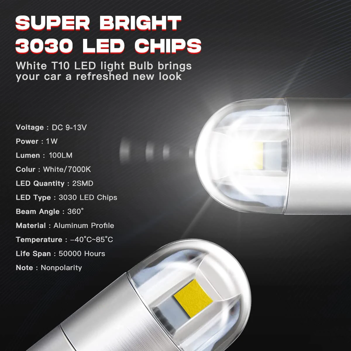 194 T10 Bulbs Super Bright Light Led 2825 W5W 175 168 Bulb for Car Interior  Dome Map Door Dashboard Trunk Courtesy License Plate Lights White (10 PCS)  : : Car & Motorbike