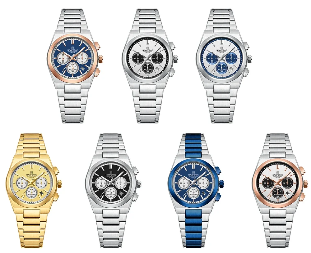 NAVIFORCE NF8048 Top Luxury Brand Women Watch Quartz Lady Wristwatch Chronograph Stainless Steel Bracelet Female Girl Clock Gift 6