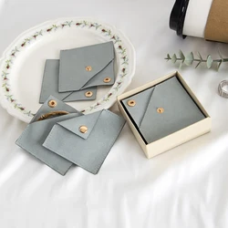 Elegant Suede Microfiber Jewelry Pouch with Button Closure - 1pcs (Green)