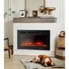 Electric Fireplace Inserts Freestanding Heater for The Living Room Floating Fireplace with 12 LED Colors with Logset and Stones 5