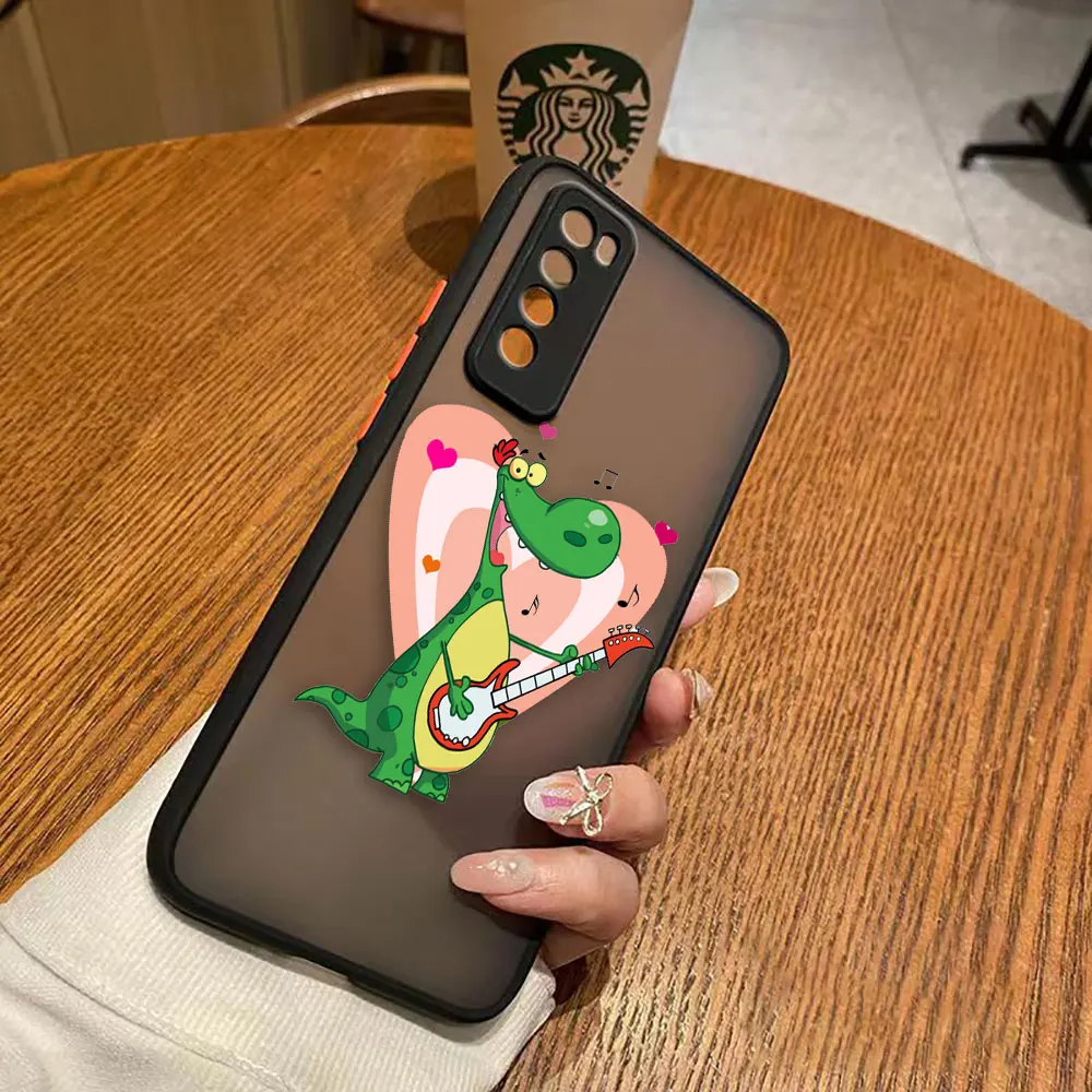 Funda mate para Huawei NOVA Y70 10 9 8SE 8 7SE 7I 7 6 5I 5 4 3I 4G 5G PC Funda Coque Capa Shell lindo dibujos animados cocodrilo