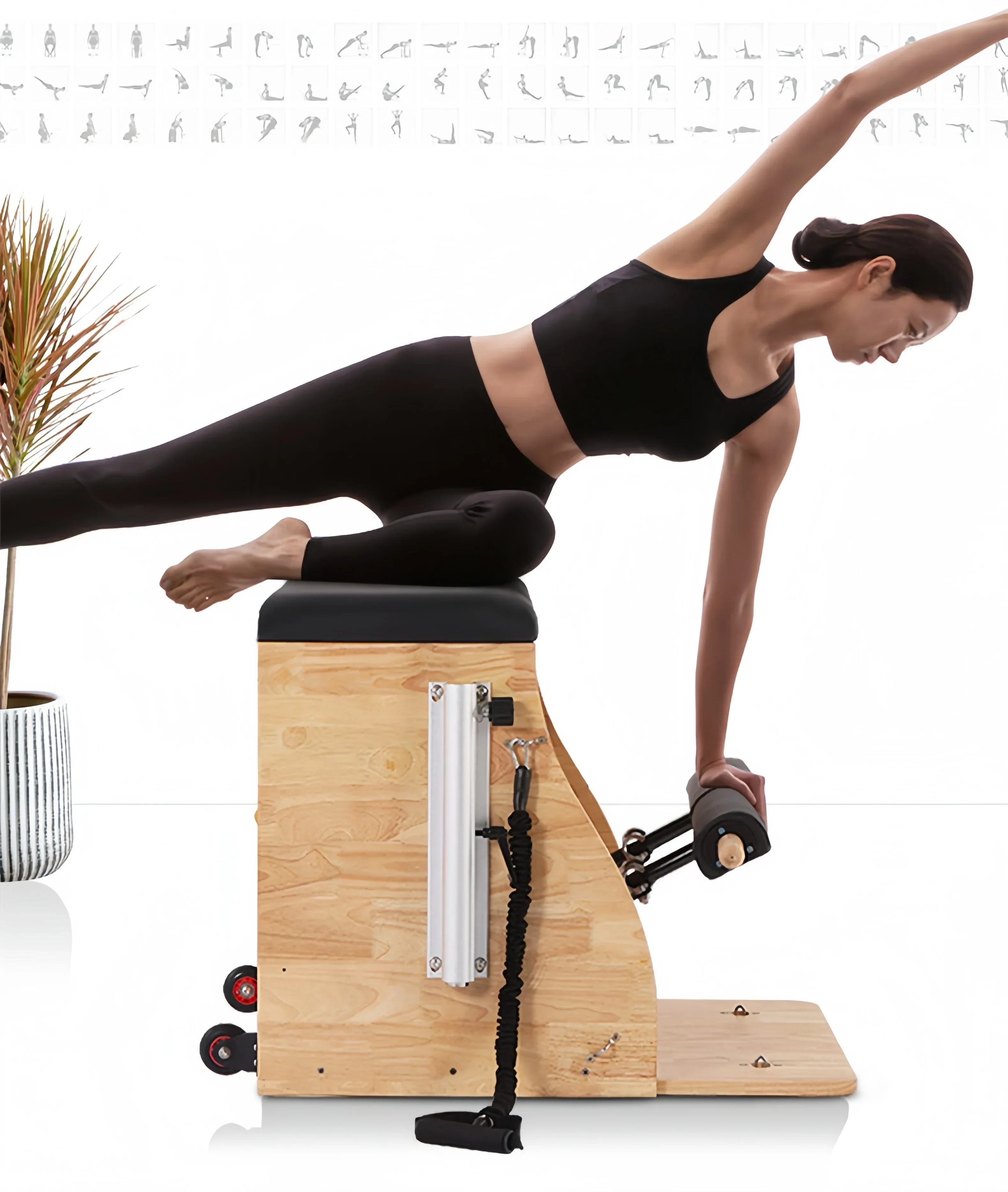 The latest yoga equipment in Studio Multi-functional Fitness Exercise Body Building Yoga Wood Pilates Wunda Chair