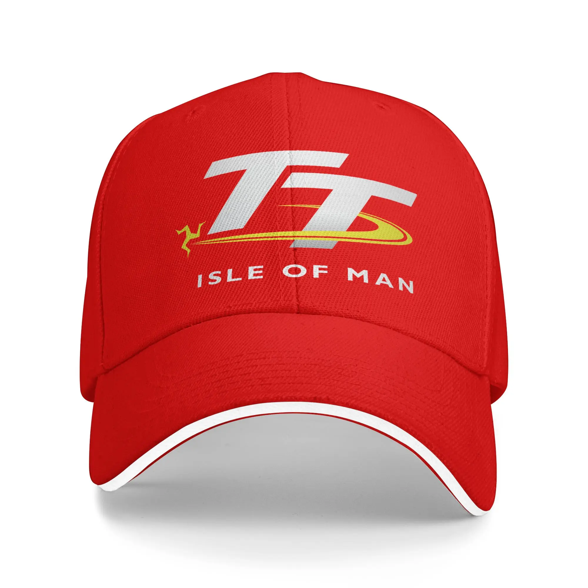 Isle of Man TT Baseballkappe, stilvolle Hip-Hop-Hüte für Herren und Erwachsene, Sonnenblenden-Design, zum Wandern, Angeln, Baseballkappen, Geschenkidee – Detail 1