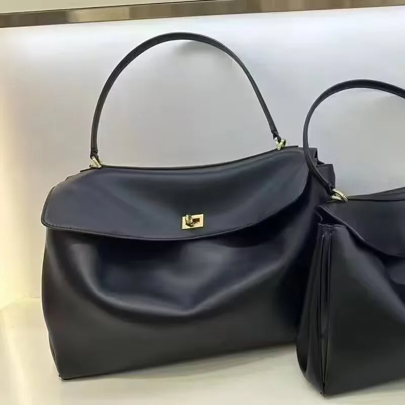 thumbnail image 1 of Bolso de mano de cuero de alta calidad de gran capacidad, bolso de hombro de cuero para mujer y bolso de compras y de viaje de mano, 1 of 5