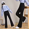 Fashionable Black Bell-bottom Kids Pants For Girls Spring/autumn Outerwear Style Children's Trousers Stylish Children's Pants 1
