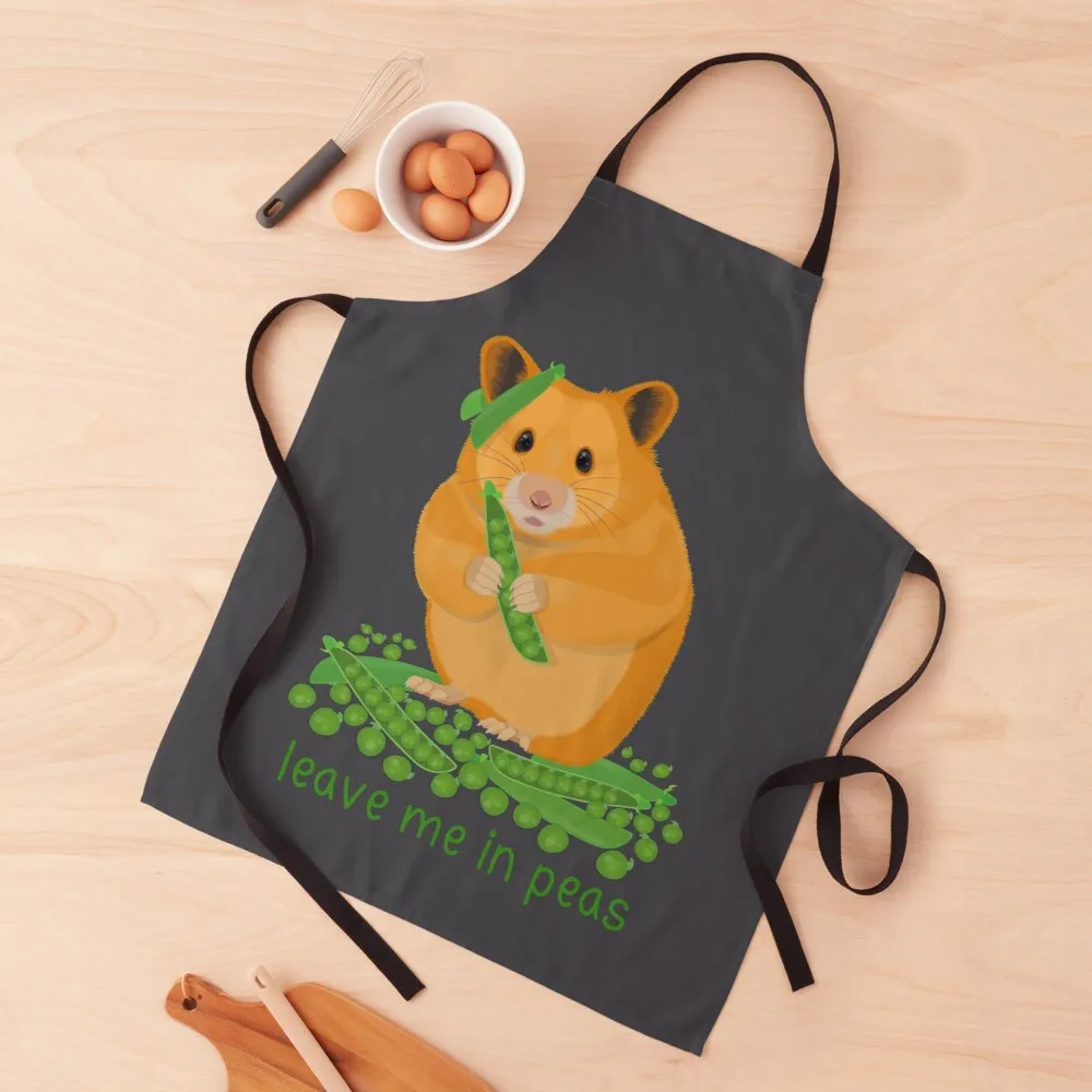 

Hamster leave me in peas pun Apron Kitchen items Long apron long sleeve apron