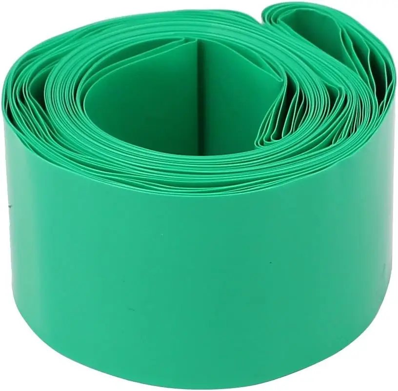 

Keszoox Battery Wrap PVC Heat Shrink Tubing 30mm Flat for 18650 Power Supplies 5m Long Green