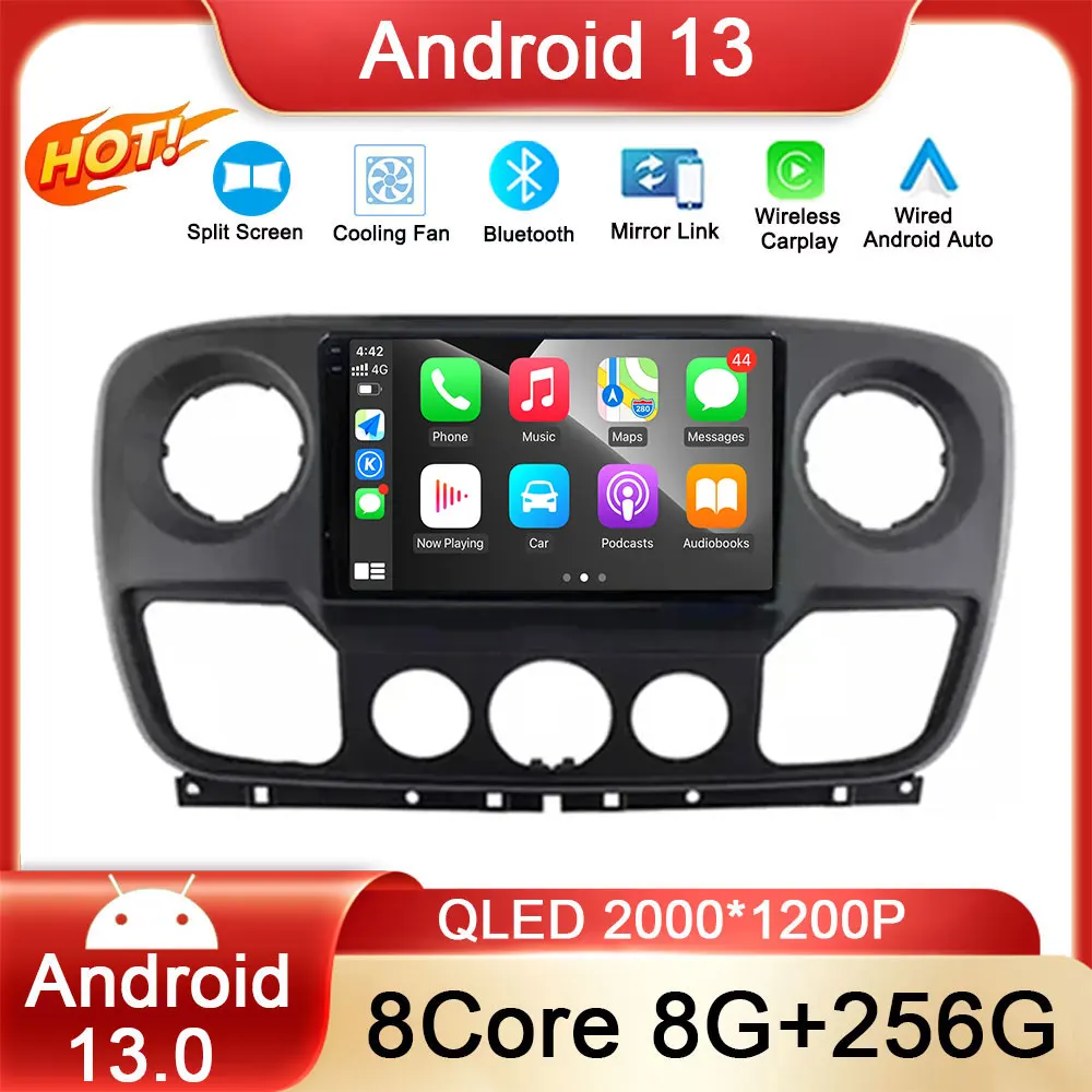 

Multimedia Player For Nissan NV400 Opel Movano Renault Master III 3 2010 - 2019 Android 13 Car Radio Wireless Carplay Video GPS