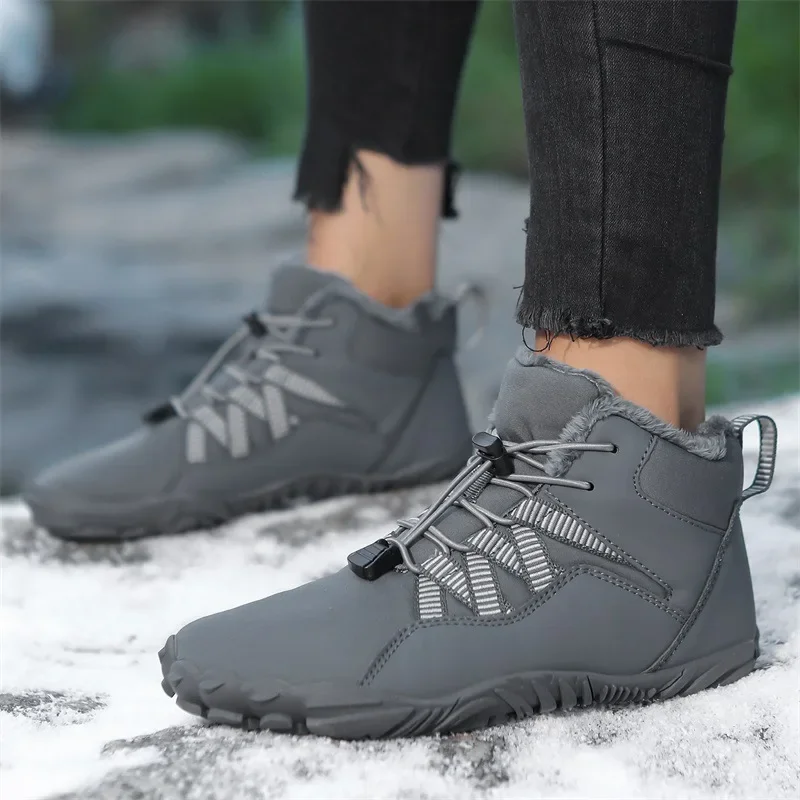 

Уличные ботинки для мужчин и женщин, зимние новые модные плюшевые утепленные водонепроницаемые походные ботинки, устойчивая к холоду обувь из хлопка для пары
