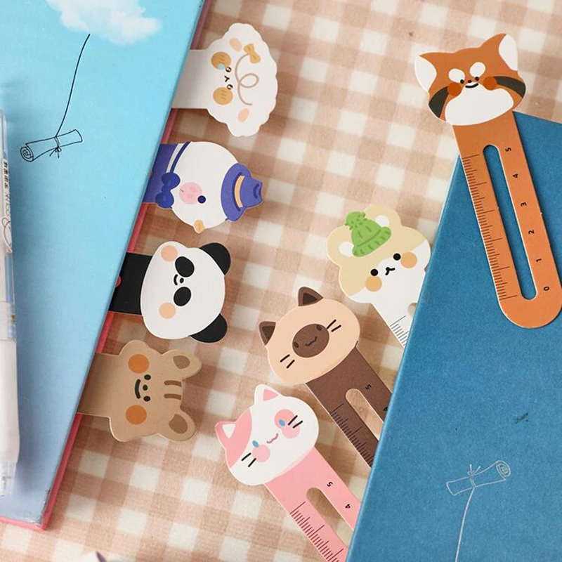 30pcs/box Kawaii Bookmarks Creative Scale Rulers Notebook Page Holder Korean Stationery Reading Tools