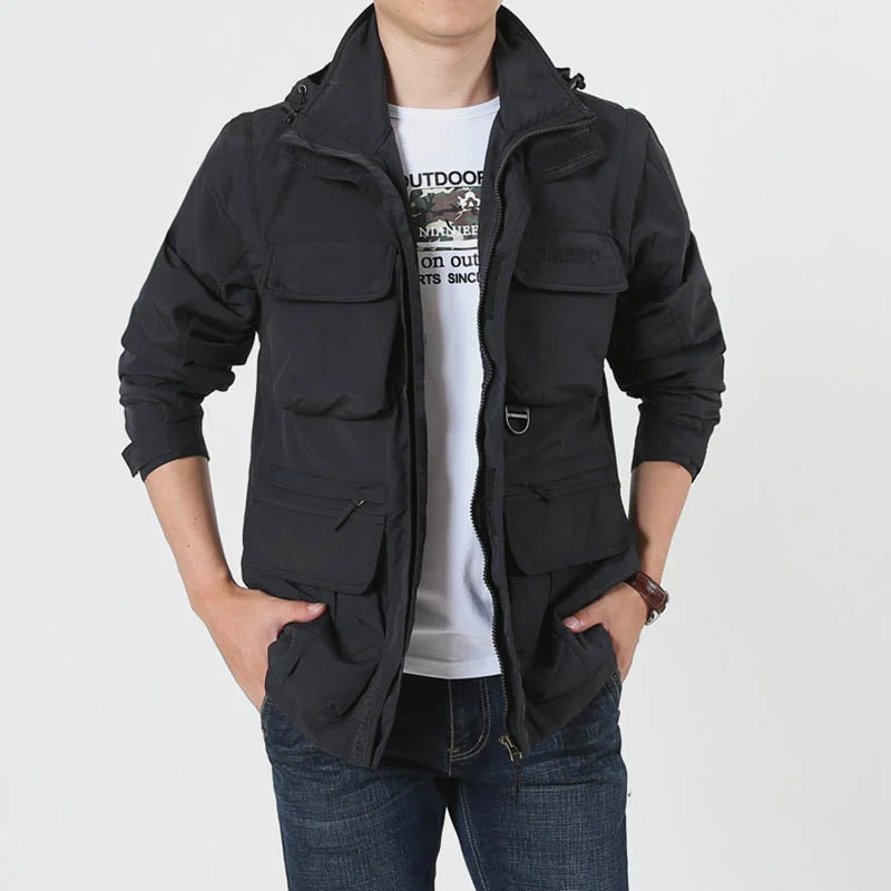 Windbreaker Man Casual Jacket Retro Sports Mountaineering Windbreaker Sport Windbreak Heating Cardigan Techwear