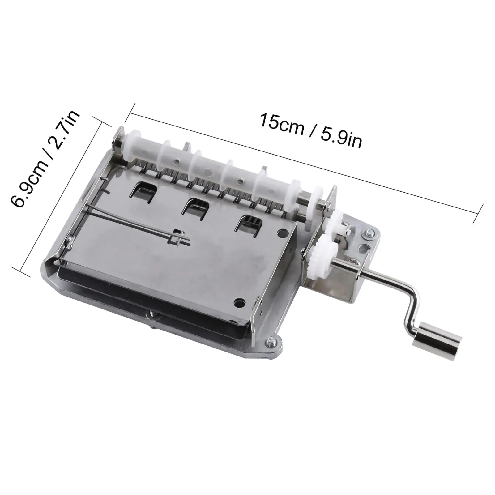 30-Note Hand Crank Tape Music Box Movement-DIY Your Songs with Puncher and 3 Strips-Zinc Alloy Mental Paper