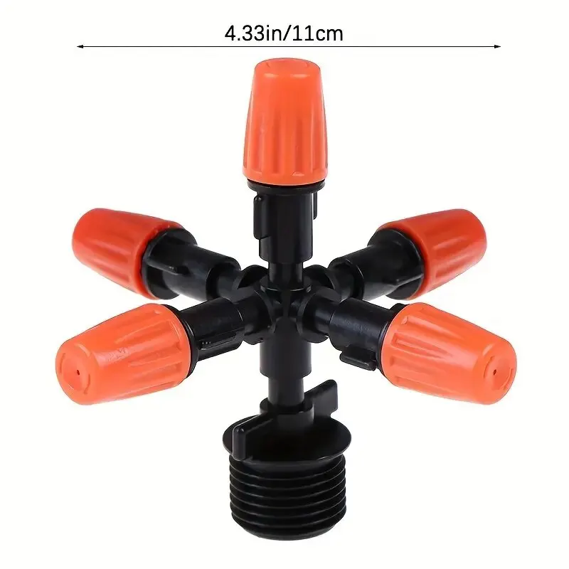 Garden Irrigation Nozzle 3 Pcs/Pack Five-Head Atomized Nozzle 4-Point-Nozzle Garden Irrigation Flower Watering Greenhouse Agricultural Dust Removal