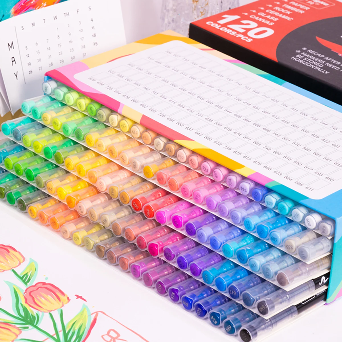 Acryl Pen Acryl Kwast Markeerstiften voor Stof Canvas Kunst Rotsschildering Steen Kaart Maken Metaal en Keramiek 12/24/36 kleuren – koop de beste producten in de online winkel
