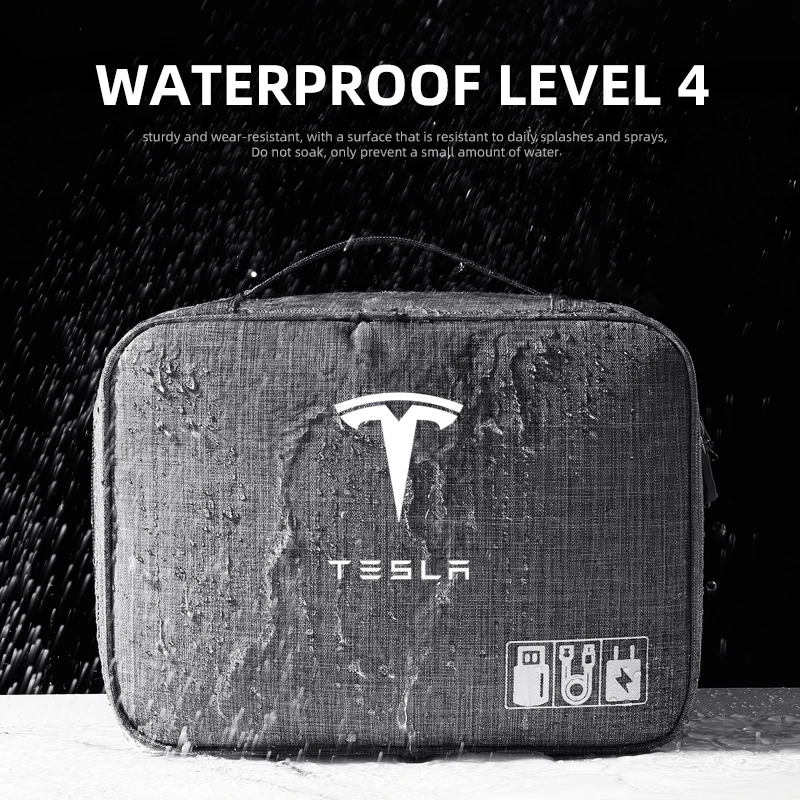 Car Logo Travel Cable Digital Electronic Storage Bag For Tesla Model 3 Y S X Cybertruck Juguete Roadster Coil Bonina Accessories 5