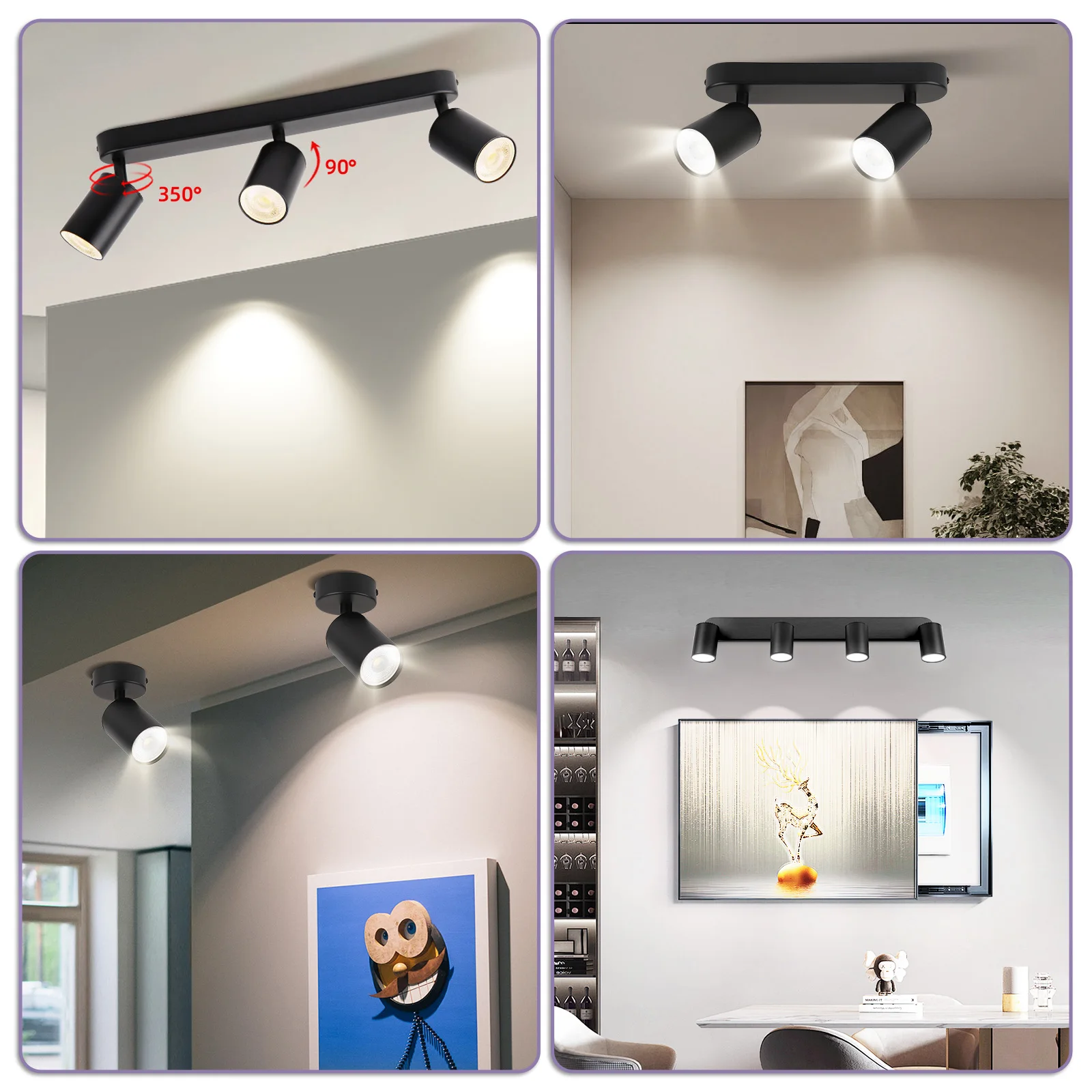 GU10 Spot Led Track Light Fixture 110V 220V Ceiling Spot Lighting for Home Decor Kitchen Bedroom Spotlight led Ceiling Light 5