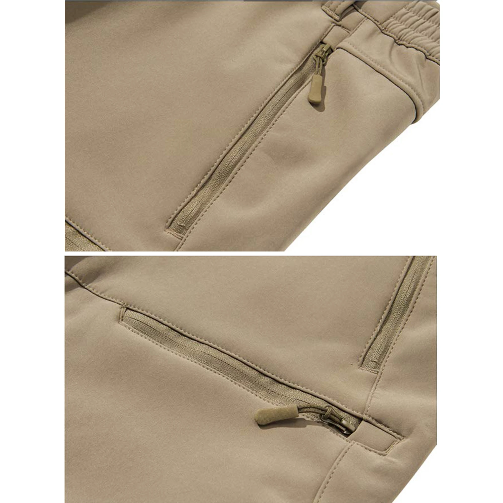 MAGCOMSEN Winter Fleece Men's Pants Warm Casual Straight Trousers 9 Pockets Waterproof Snow Hiking Pants 5
