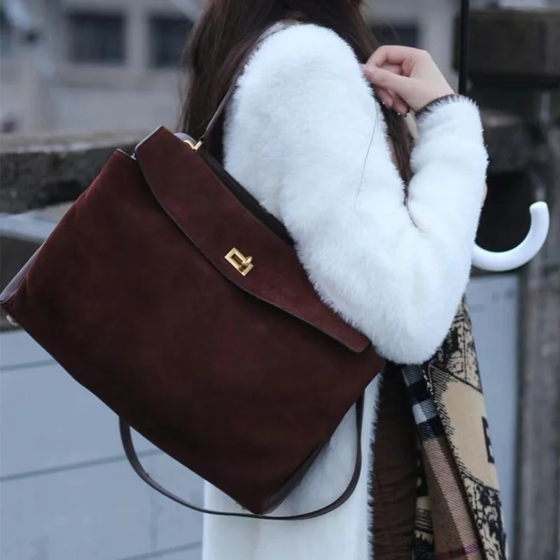 Bolso De Cubo Bolso De Ante Bolso De Cuero Natural Caramelo - España