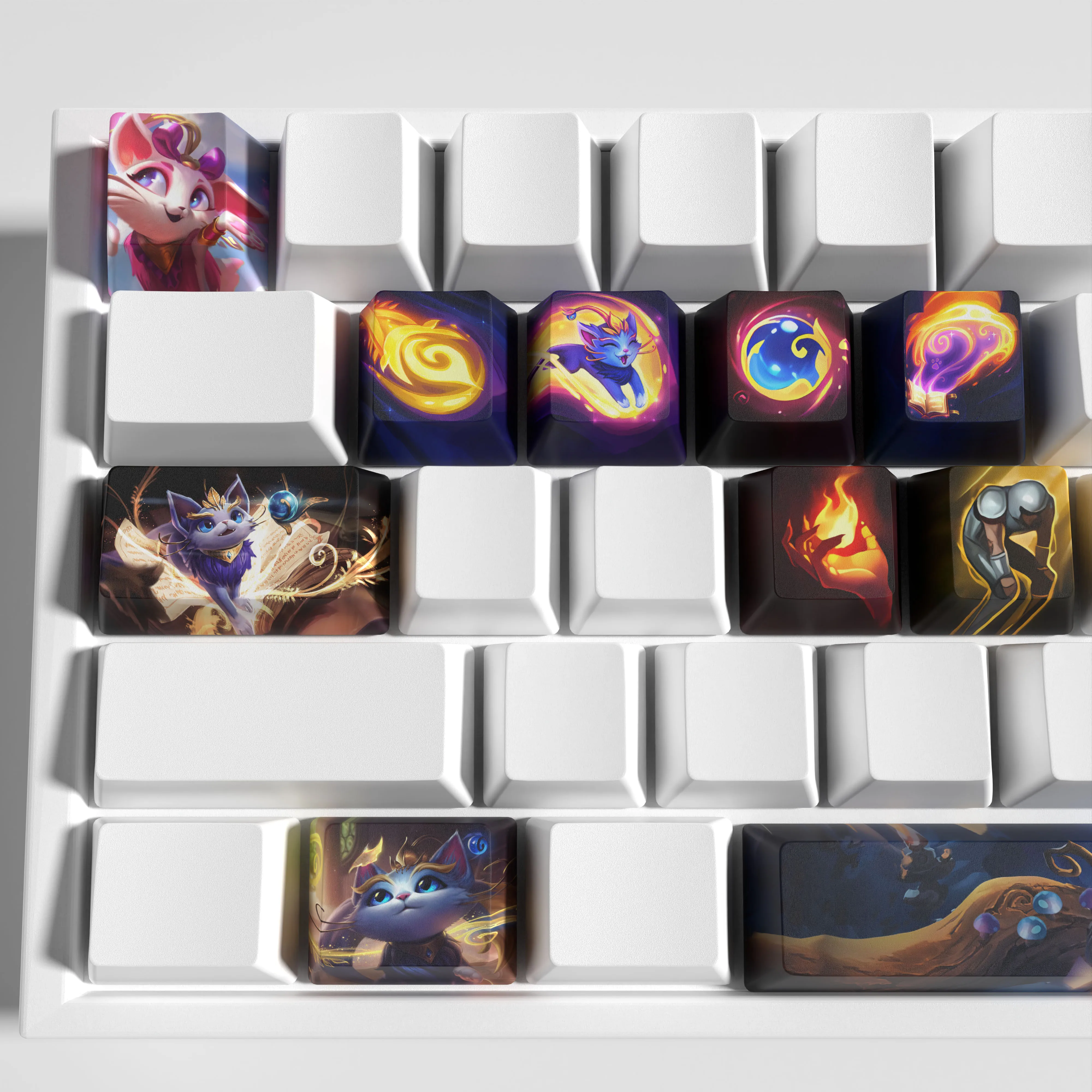 League of Legends Jogo yuumi Keycaps, Perfil OEM, PBT, Dye Sub, 12 Chaves
