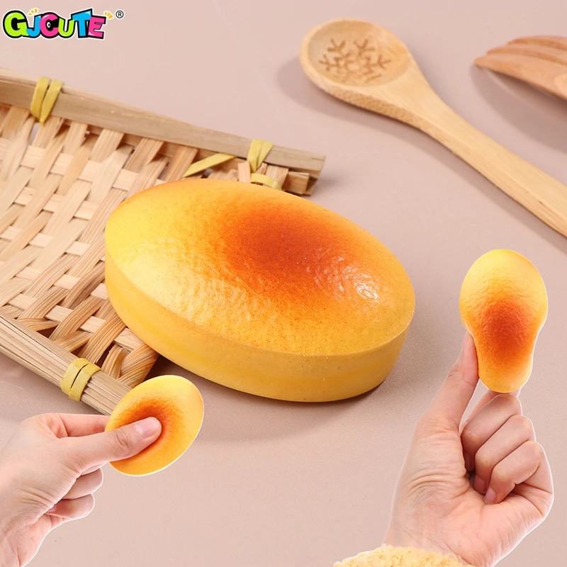 

1Pcs Super Soft Oval Cheese Cake Steamed Cake Slow Rebound Pinch Vent Toy Squeeze Toy Slow Rising Decompression Toy