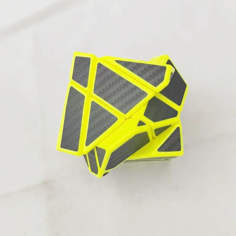 Ghost Irregular Magic Cube Skewed Twist Puzzle Intelligence Toys Black Yellow Puzzle Cube Adult Kids Educational Toy Birthday 3
