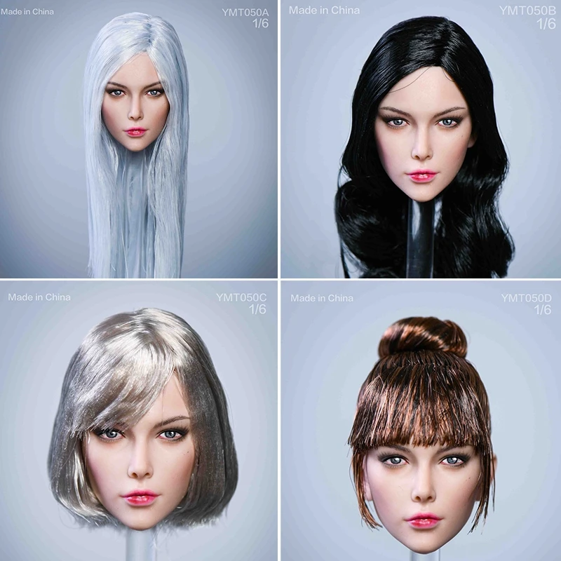 

1/6 YMTOYS YMT050 Beauty Ye Head Sculpture Female Soldier Head Carving Fit 12'' Action Figure Body Dolls for Hobby Collection