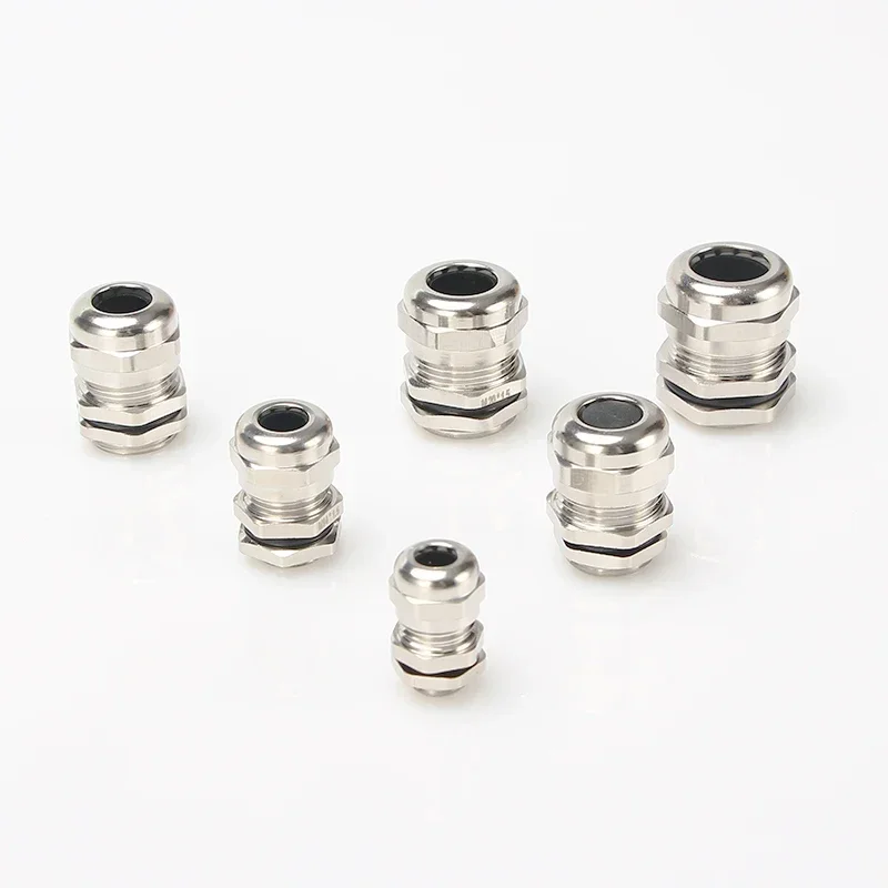 Waterproof Cable Gland Connector IP68 Nickel Plated Brass Metric Cable M8 Fit 2-4mm 5 Pcs