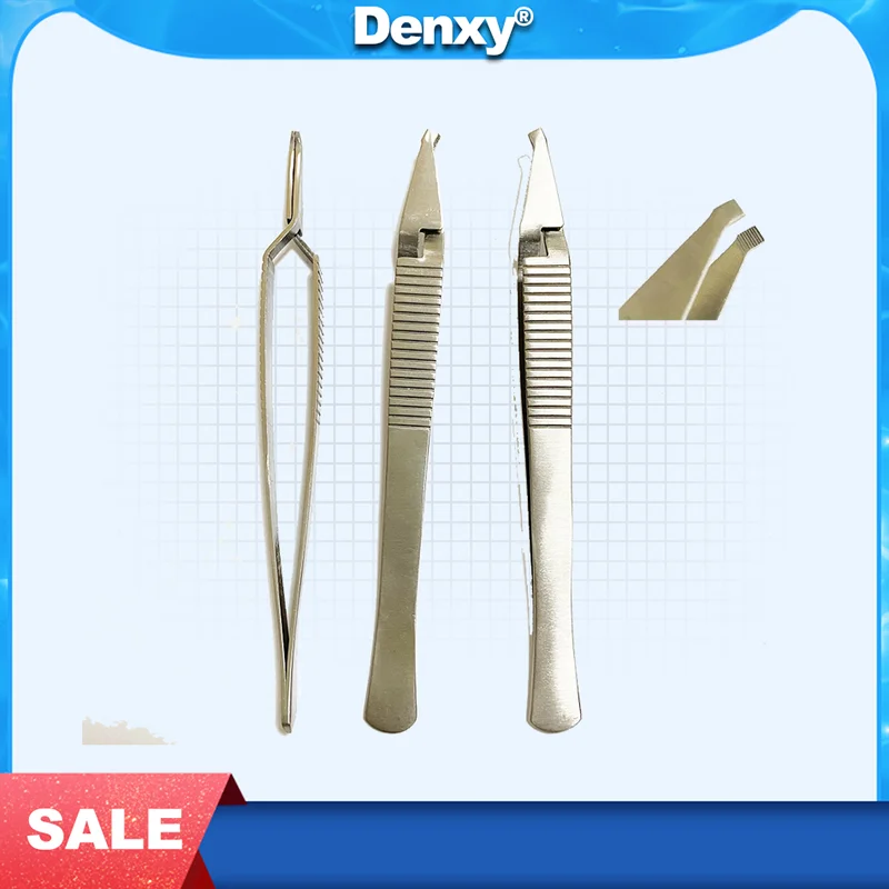 3pcs Dental Orthodontic Bracket Tweezer Serrated Bonding Holder Tools