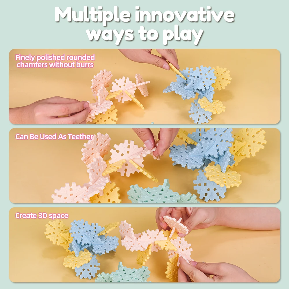 TYRY.HU Snowflake blocks Geometric shapes Montessori toys for 3-6 years old Children Building blocks Kindergarten
