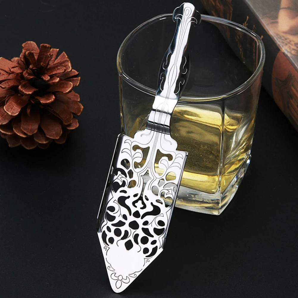 304 Stainless Steel Drink Ware Spoons Hollowed Out Bitter Wormwood Spoon Portable Beautiful Exquisite for Absinthe Glasses