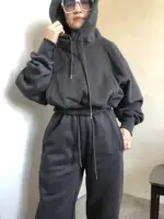 Wholesale Fleece Hoodie with Jogger Pant Sweat Suit Fall Winter 2 Piece Set Tracksuit Women Sports Outfit Two Piece Solid Casual - Image 3