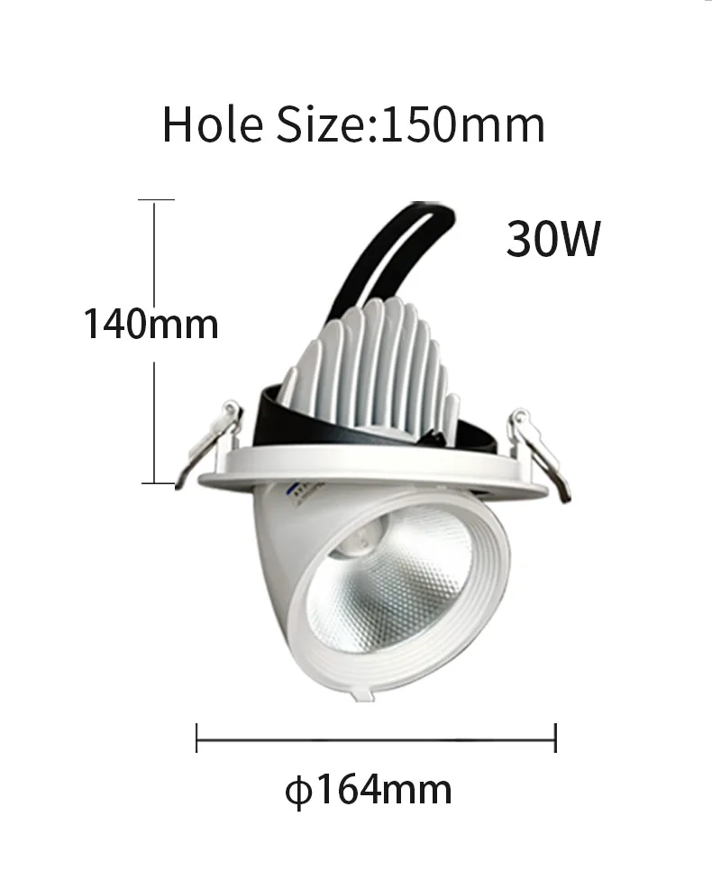 Description Picture 3 of itemCOB elephant trunk lamp led wall washer spotlight embedded ceiling lamp household adjustable angle anti-glare downlight store co