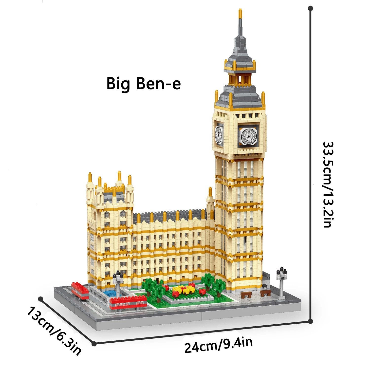 Big Ben Retro Building Block Set - Iconic Clock Tower Model with