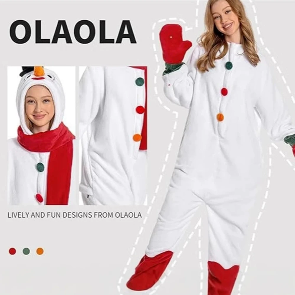 Generic Snowman Plush Bodysuit Costume for Children's Winter Parties
