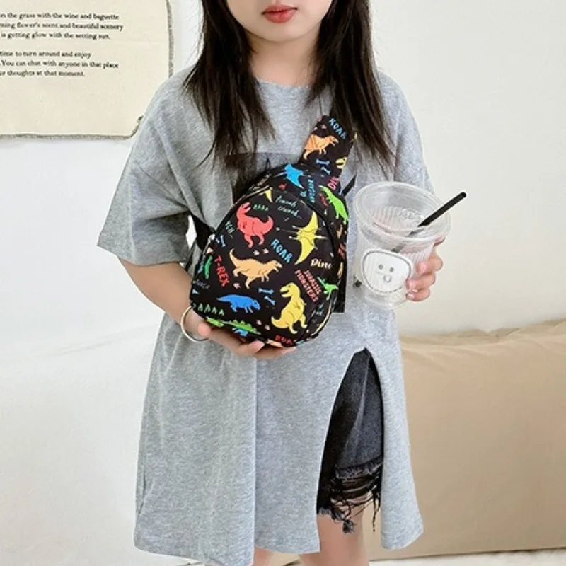 Friends Children Bag Cute Cartoon Dinosaur Car Family Kids Chest Bag Kindergarten Light Crossbody Bags Halloween Christmas Gift